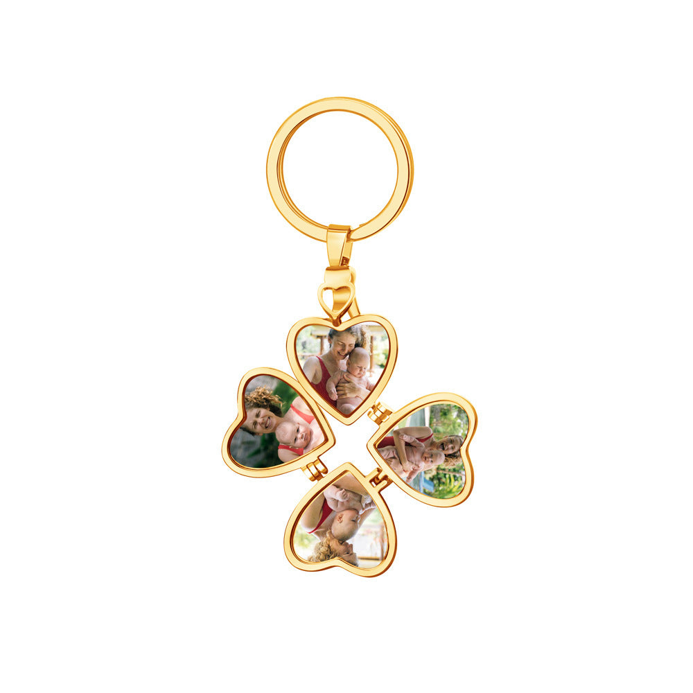 Three Dimensional Peach Heart Folding Jewelry Pendant