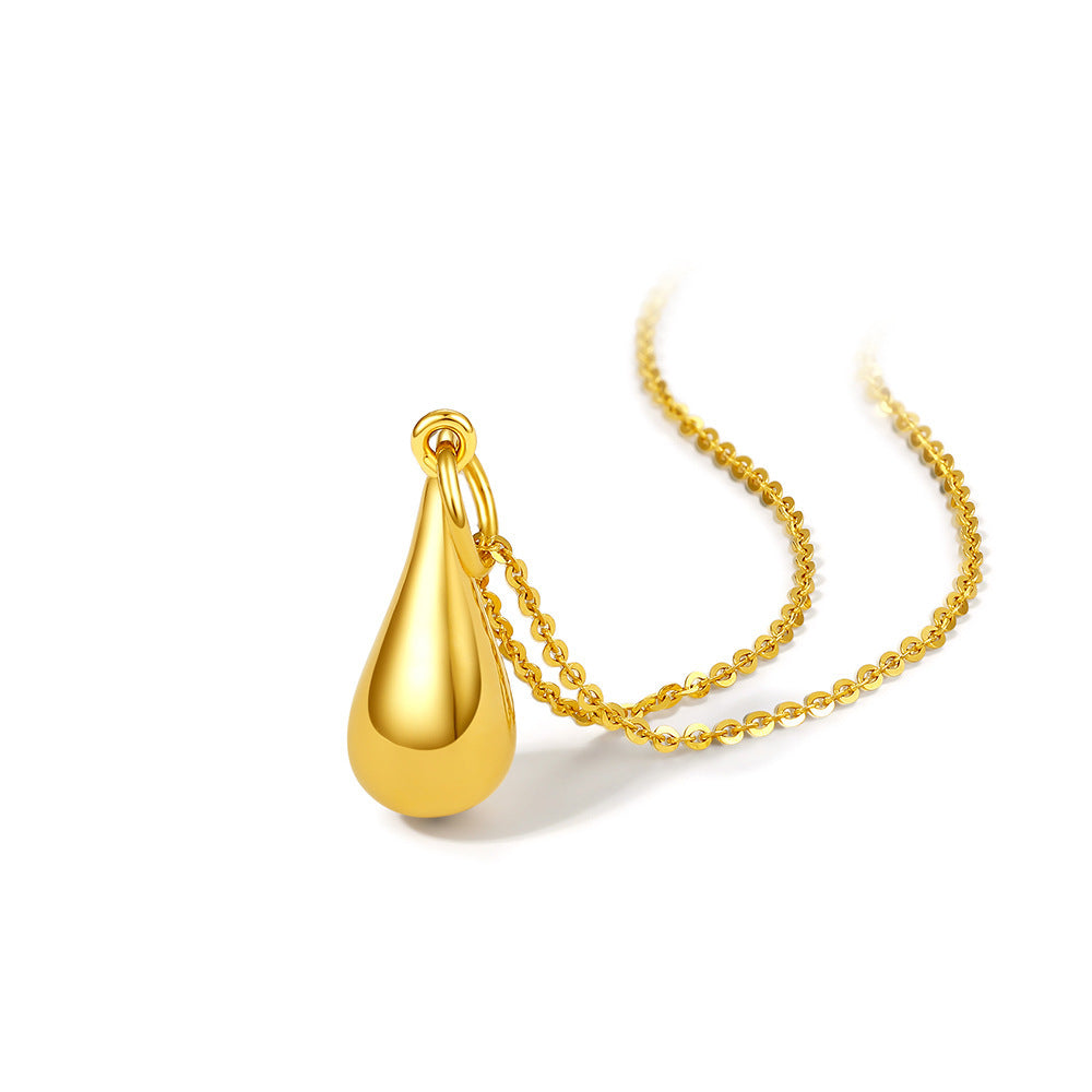 18 Karat Gold-Halskette für Damen mit 3D-Anhänger und Wassertropfen