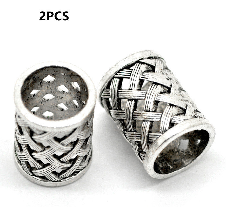 Ornament Accessories Large Hole Beads Ancient Silver Hollow Carved