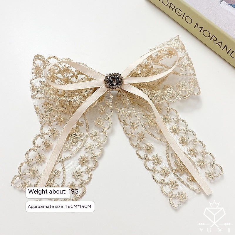 New Lace Bow Barrettes Women