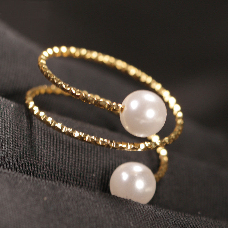 Bracelet simple en perles, bague de simplicité multicouche ouverte