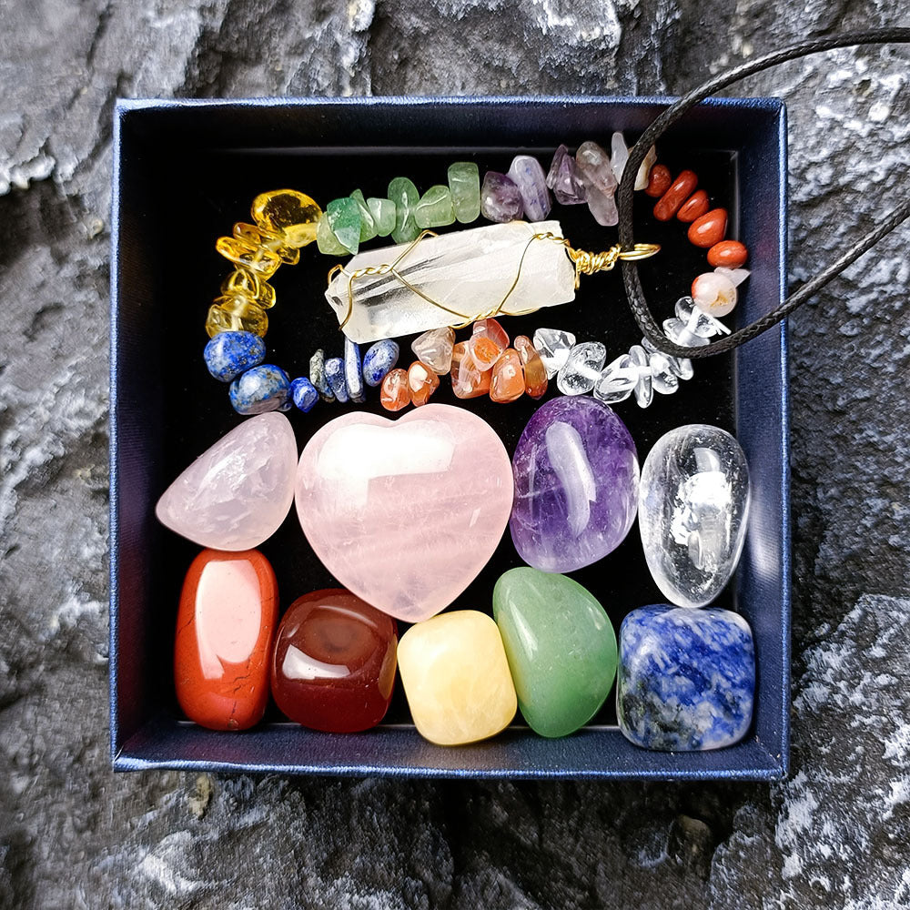 Colorful Irregular Natural Stone Set Gift Box
