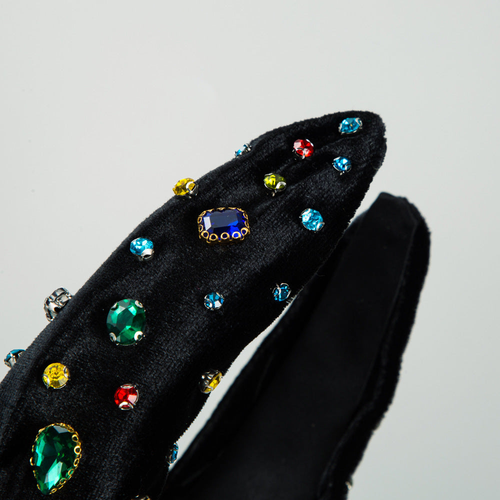 Colorful Crystals Knotted Fashion New Fabric Craft Full Diamond Headband - Jewel Nexus