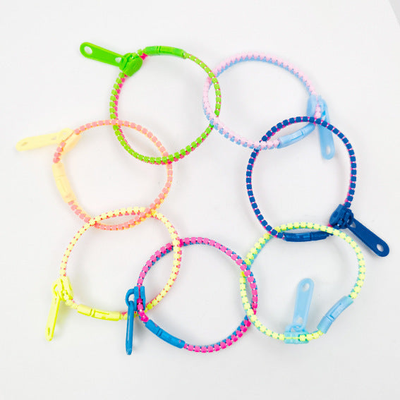 Candy-colored Children's Zipper Two-tone Bracelet