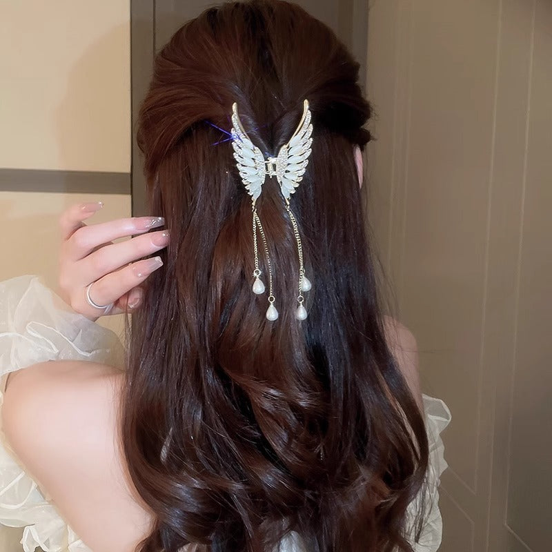 Elegant High-grade Golden Pearl Tassel Hairpin - Jewel Nexus