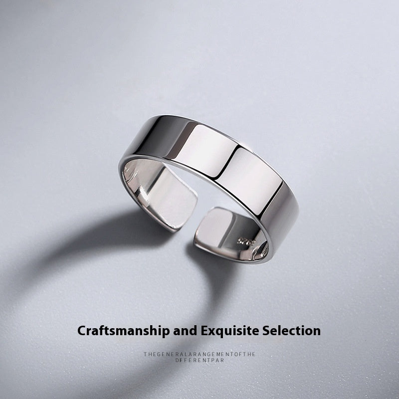 Korean Style Simple Graceful Glossy Unisex Open Ring