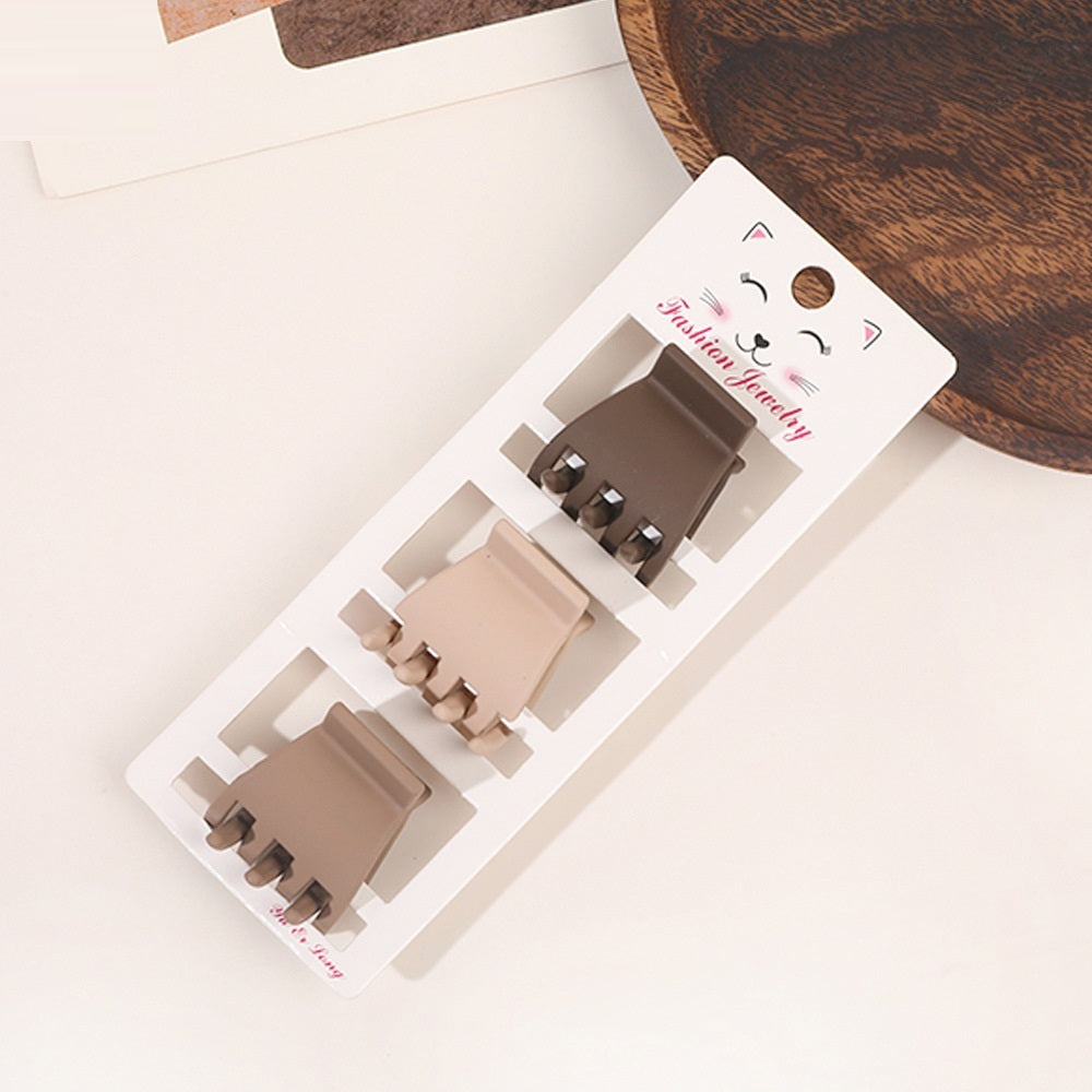 Coffee Color Series Three-piece Set Barrettes Updo Hair Accessories - Jewel Nexus