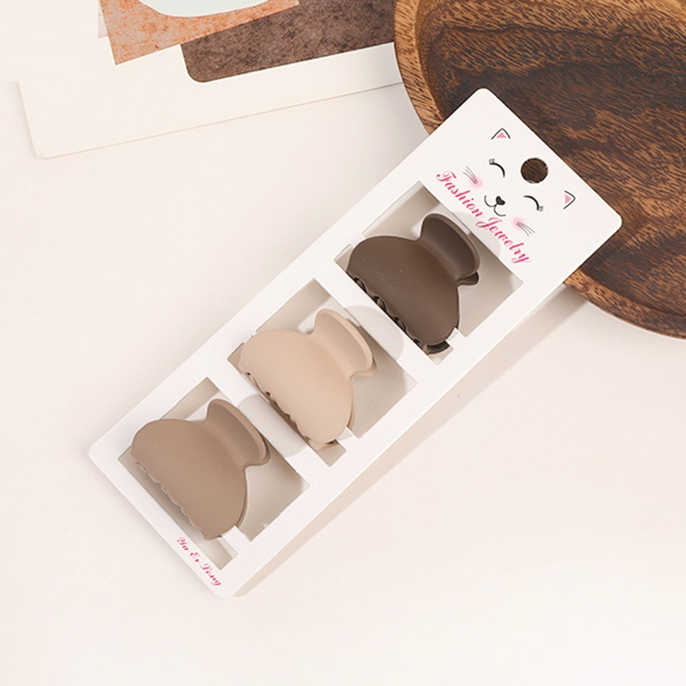 Coffee Color Series Three-piece Set Barrettes Updo Hair Accessories